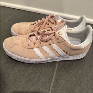 adidas Gazelle Suede Sneakers in Light Pink & White